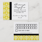 Yellow Damask Business Customer Loyalty Cards Treuekarte (Vorne/Hinten)