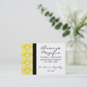 Yellow Damask Business Customer Loyalty Cards Treuekarte (Stehend Vorderseite)