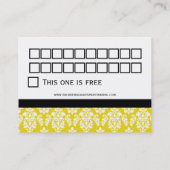Yellow Damask Business Customer Loyalty Cards Treuekarte (Rückseite)