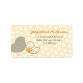 Yellow Damask Chicks Baby Showadresse Labels Adressaufkleber (Vorne)