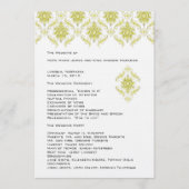 Yellow Damask Hochzeitsprogramm Programm (Vorderseite)
