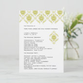 Yellow Damask Hochzeitsprogramm Programm (Stehend Vorderseite)