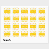 Yellow Damask Personalisiert Wedding Danke Quadratischer Aufkleber (Blatt)
