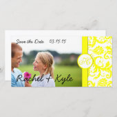 Yellow Damask Save the Date (Vorne/Hinten)