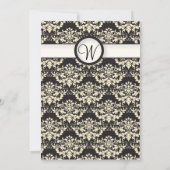 Yellow Damask Wedding Einladung (Rückseite)