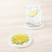 Yellow Dandelion Sandstone Untersetzer (Seite)