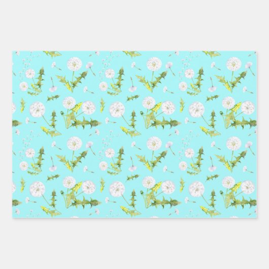 Yellow Dandelions and Dandelion Fluff Geschenkpapier Set (Vorderseite 3)