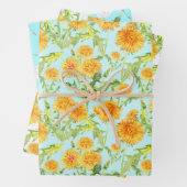 Yellow Dandelions and Dandelion Fluff Geschenkpapier Set (Beispiel)