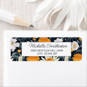 Yellow Dandelions White Daisies Navy Blue (Insitu)