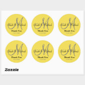Yellow Danke, dass du Mongram Sticker hochzimmert (Blatt)