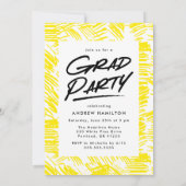 Yellow | Dashed Photo Graduation Party Einladung (Rückseite)