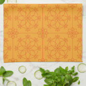 Yellow Decorative mandala Art geometrisches Muster Geschirrtuch (Gefaltet)