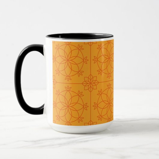 Yellow Decorative mandala Art geometrisches Muster Tasse (Links)