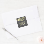 Yellow Deko Chalkboard Abschluss Stickers (Umschlag)