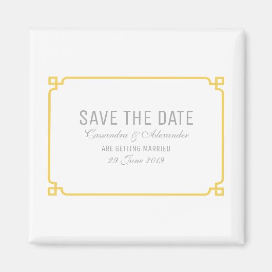 Yellow Deko Chic Save the Date Magnet (Vorne)