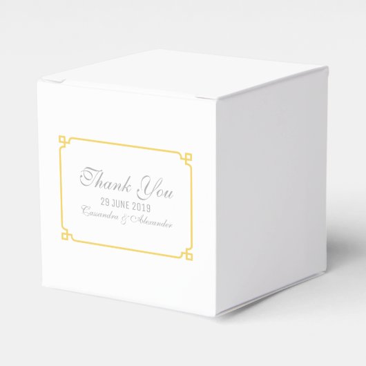 Yellow Deko Chic Wedding Geschenkschachtel (Vorderseite)