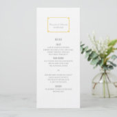 Yellow Deko Chic Wedding Menu Menükarte (Stehend Vorderseite)