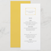 Yellow Deko Chic Wedding Menu Menükarte (Vorne/Hinten)
