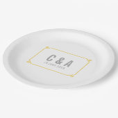 Yellow Deko Chic Wedding Pappteller (Schrägansicht)