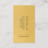 Yellow Designer-Arbeitsraum Visitenkarte (Rückseite)