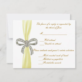 Yellow Diamond Bow Wedding Response Card RSVP Karte