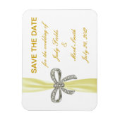 Yellow Diamond Bow Wedding Save the Date Magnet (Vertikal)