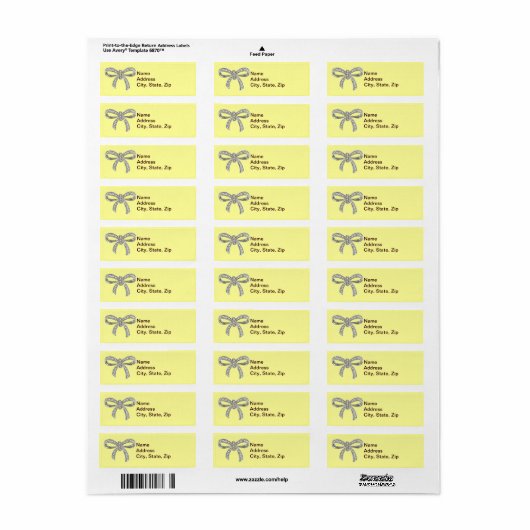 Yellow Diamond Bow WedgeAddress Labels (Vorne)