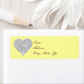Yellow Diamond Heart Address Labels (Insitu)