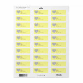 Yellow Diamond Heart Address Labels (Vorne)