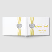 Yellow Diamond Heart Wedbook Gästebuch (Voll)