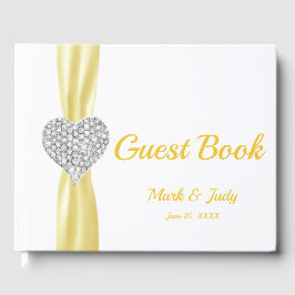 Yellow Diamond Heart Wedbook Gästebuch