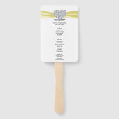 Yellow Diamond Heart Wedding Program Fächer (Rückseite)