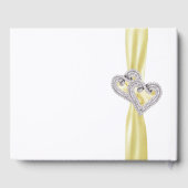 Yellow Diamond Hearts Wedding Guestbook Gästebuch (Rückseite)