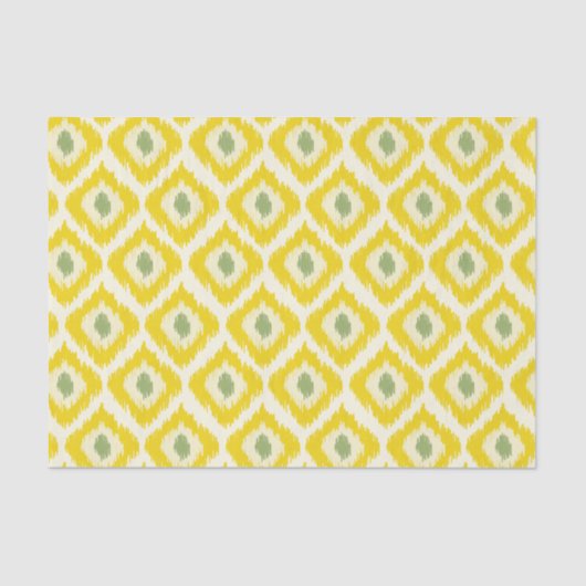 Yellow Diamond Ikat Pattern Seidenpapier (Vorderseite)