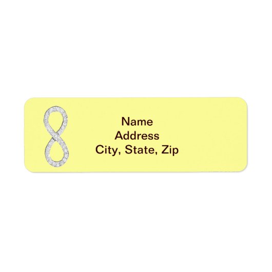Yellow Diamond Infinity Wedding Address Labels (Vorne)