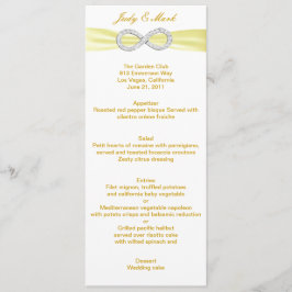 Yellow Diamond Infinity Wedding Menu Card Menükarte