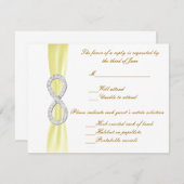 Yellow Diamond Infinity Wedding Response Card RSVP Karte (Vorne/Hinten)