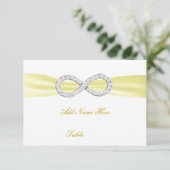 Yellow Diamond Infinity Wedding Table Platzkarte (Stehend Vorderseite)