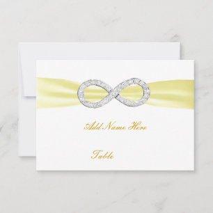 Yellow Diamond Infinity Wedding Table Platzkarte