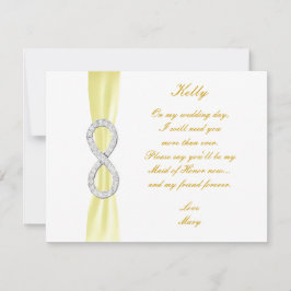 Yellow Diamond Infinity Wedding Trauzeugin Card Einladung