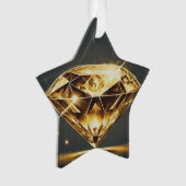 Yellow Diamond Music Wave Design Ornament (Vorderseite)
