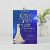 Yellow Diamonds Dress, Diamonds Sweet 16 Einladung (Stehend Vorderseite)