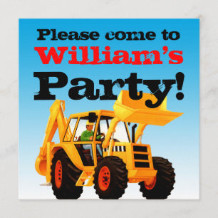 Yellow Digger 2. Geburtstagskinder-Party Einladung