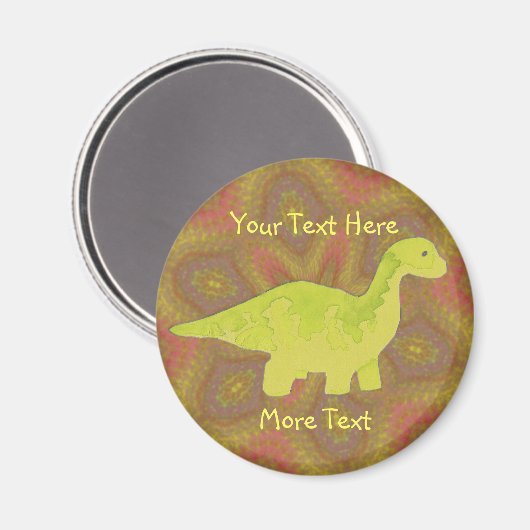 Yellow Dino Magnet (Vorderseite/Rückseite)