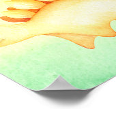 Yellow Dinosaur Boy's Name Kinderzimmer Watercolor Poster (Ecke)