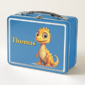 Yellow Dinosaurier Metall Brotdose (Vorderseite)