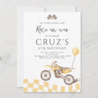 Yellow Dirt Bike Motocross Racing Geburtstagsparty