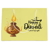 Yellow Diwali Oil Lamp Große Geschenktüte (Vorderseite)