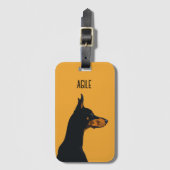 Yellow Doberman Gepäckanhänger (Vorderseite Vertikal)