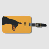 Yellow Doberman Gepäckanhänger (Vorderseite (Horizontal))